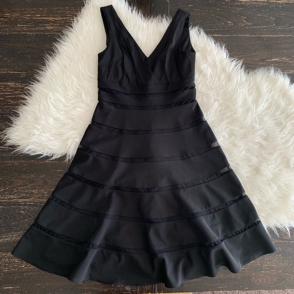 White House black market stripe a line dress